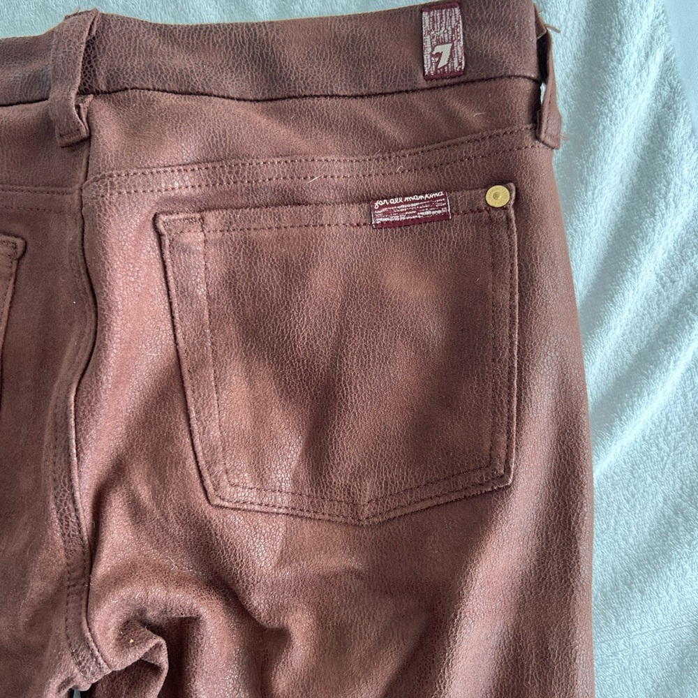 soft stretchy high waisted calfskin leather plans - 7 for all mankind